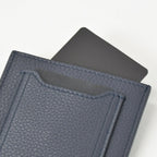 Dior Air Card Case Logo Strap Leather Navy Silver — view 6