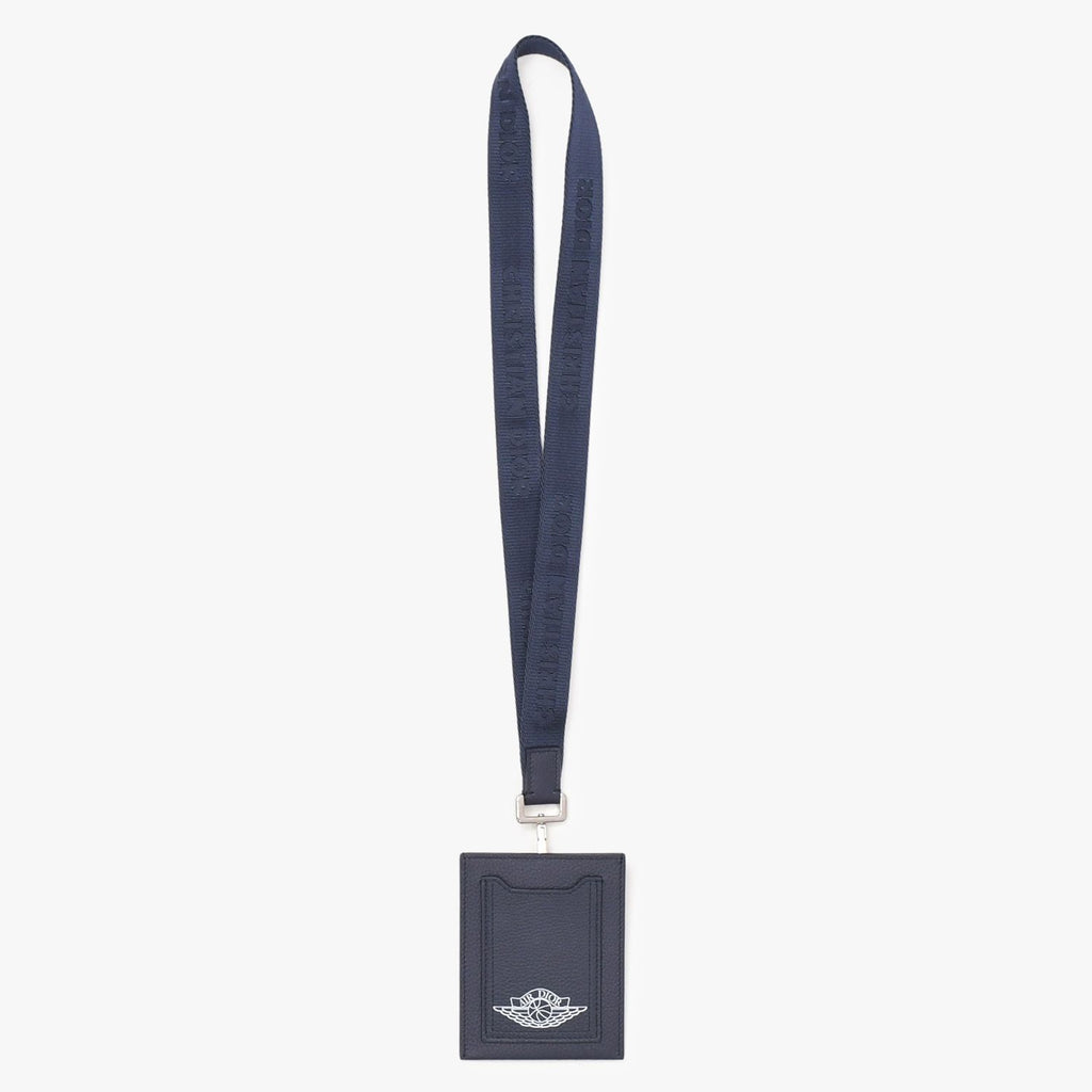 Dior Air Card Case Logo Strap Leather Navy Silver — view 2