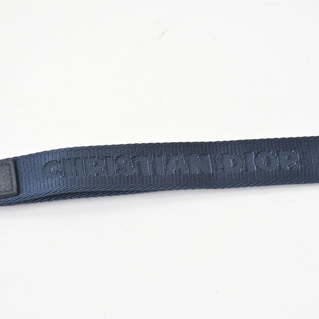 Dior Air Card Case Logo Strap Leather Navy Silver — view 8