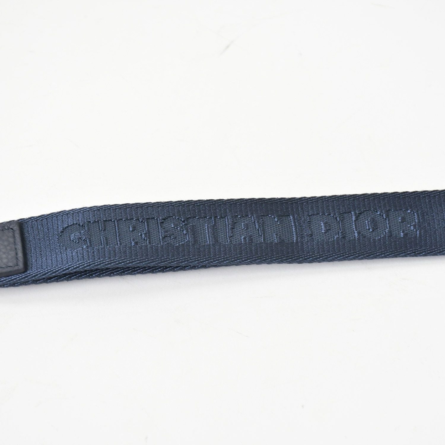 Dior Air Card Case Logo Strap Leather Navy Silver — view 8