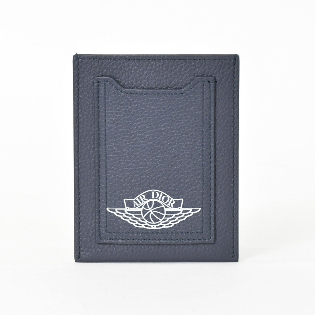 Dior Air Card Case Logo Strap Leather Navy Silver — view 3
