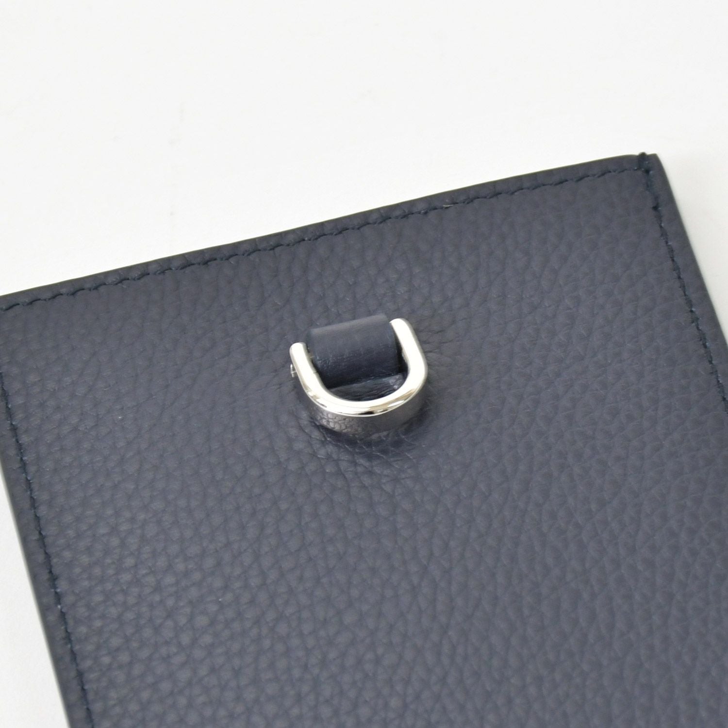 Dior Air Card Case Logo Strap Leather Navy Silver — view 7