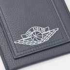 Dior Air Card Case Logo Strap Leather Navy Silver — view 5