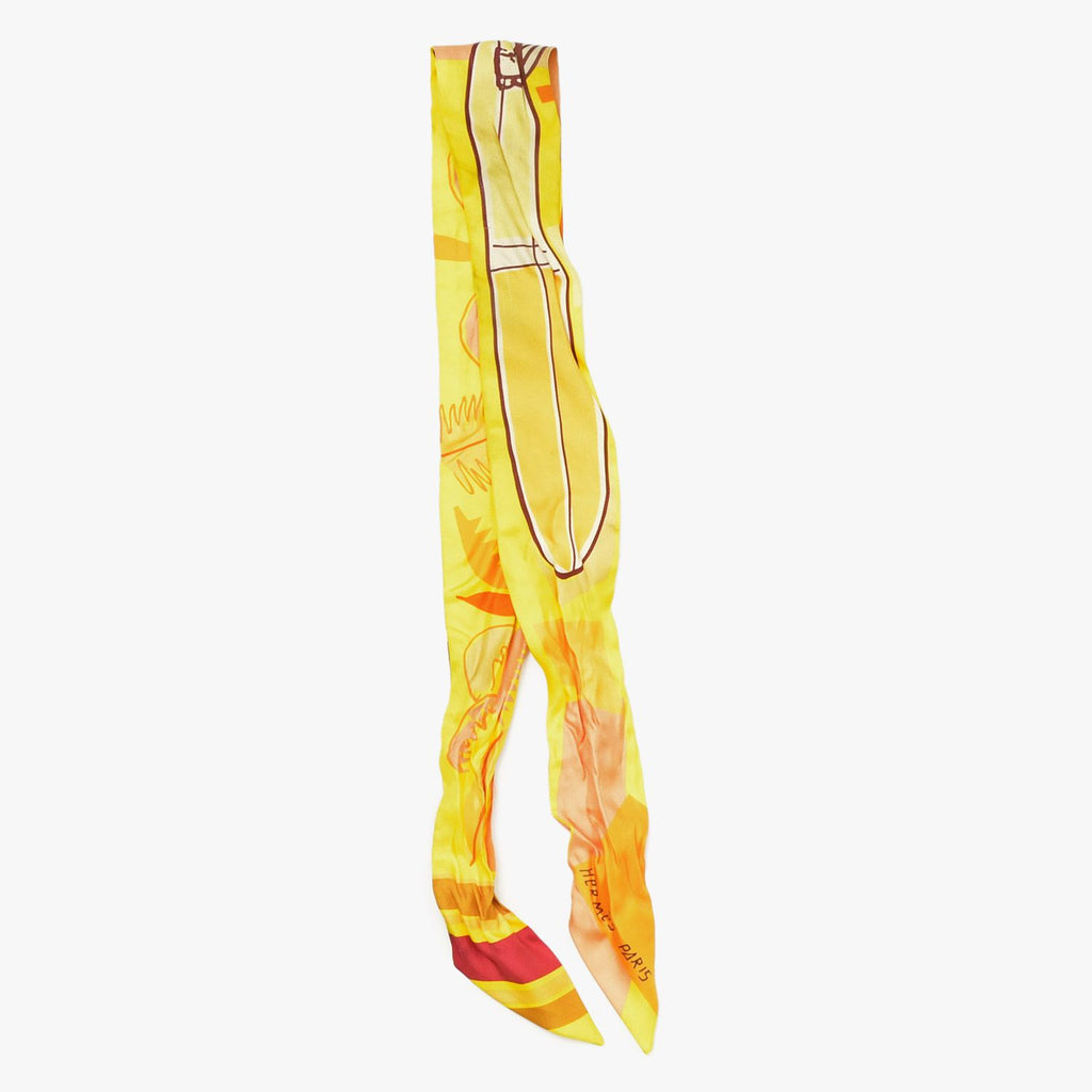 Hermes Twilly Sea Surf and Fun Yellow Multicolor Scarf