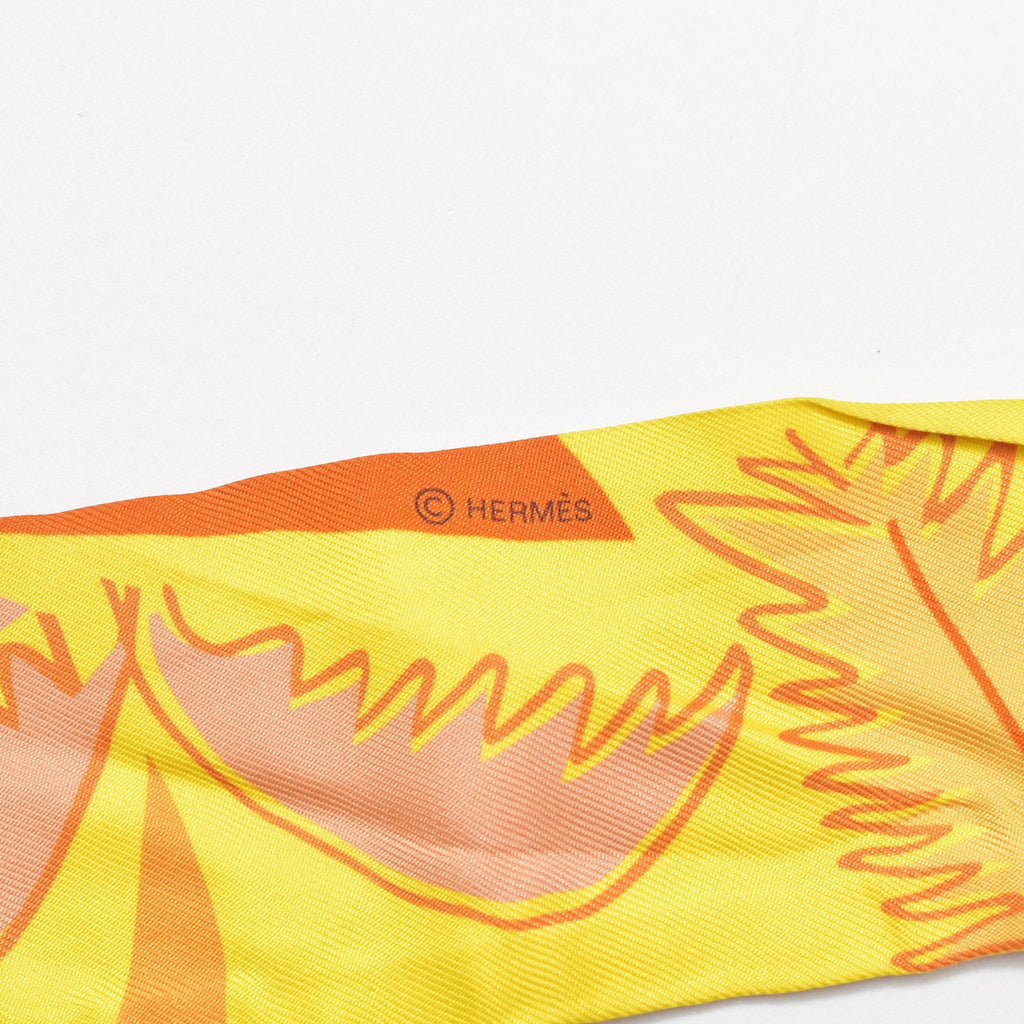 Hermes Twilly Sea Surf and Fun Yellow Multicolor Scarf — view 4