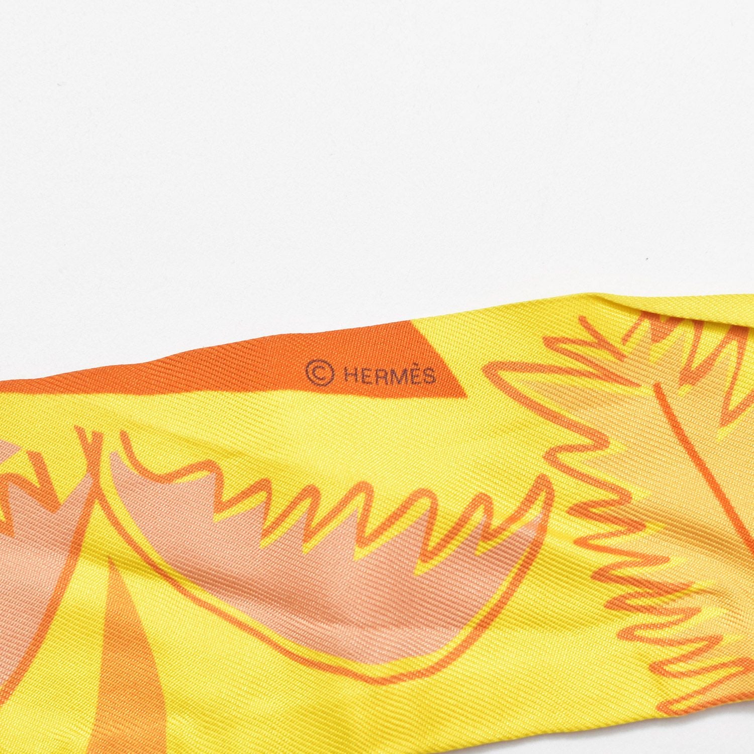 Hermes Twilly Sea Surf and Fun Yellow Multicolor Scarf — view 4