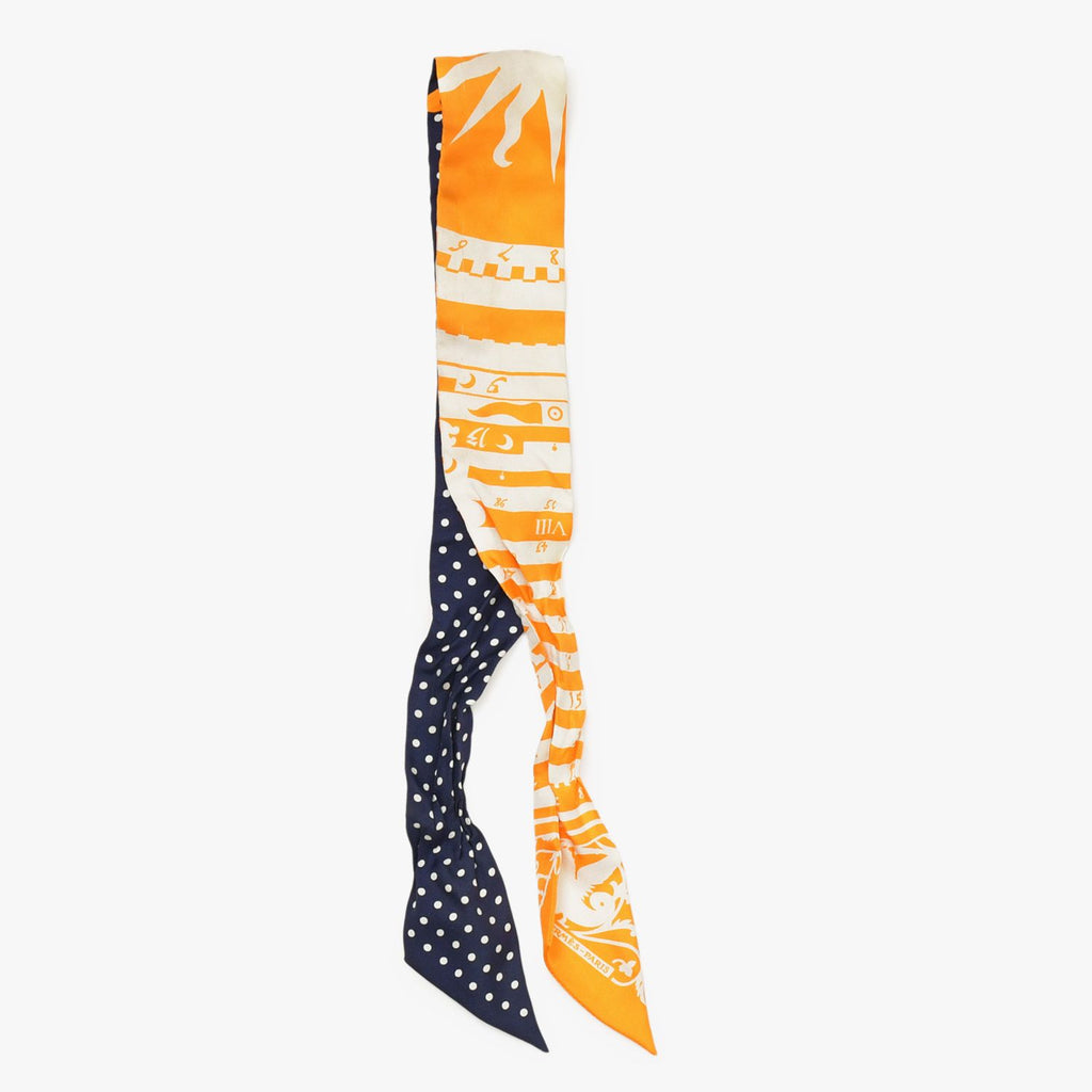 Hermes Twilly Astrology Dot Orange Navy Scarf