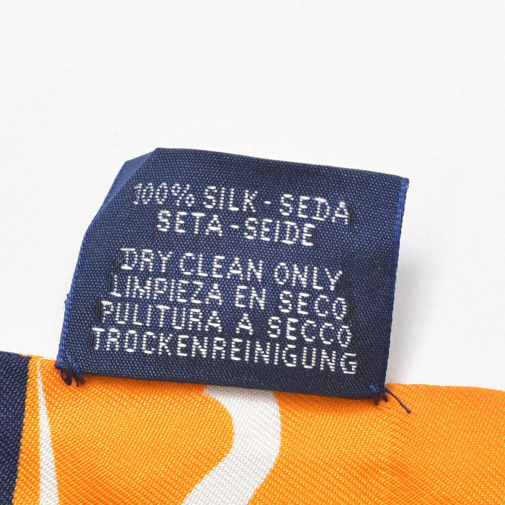 Hermes Twilly Astrology Dot Orange Navy Scarf — view 6