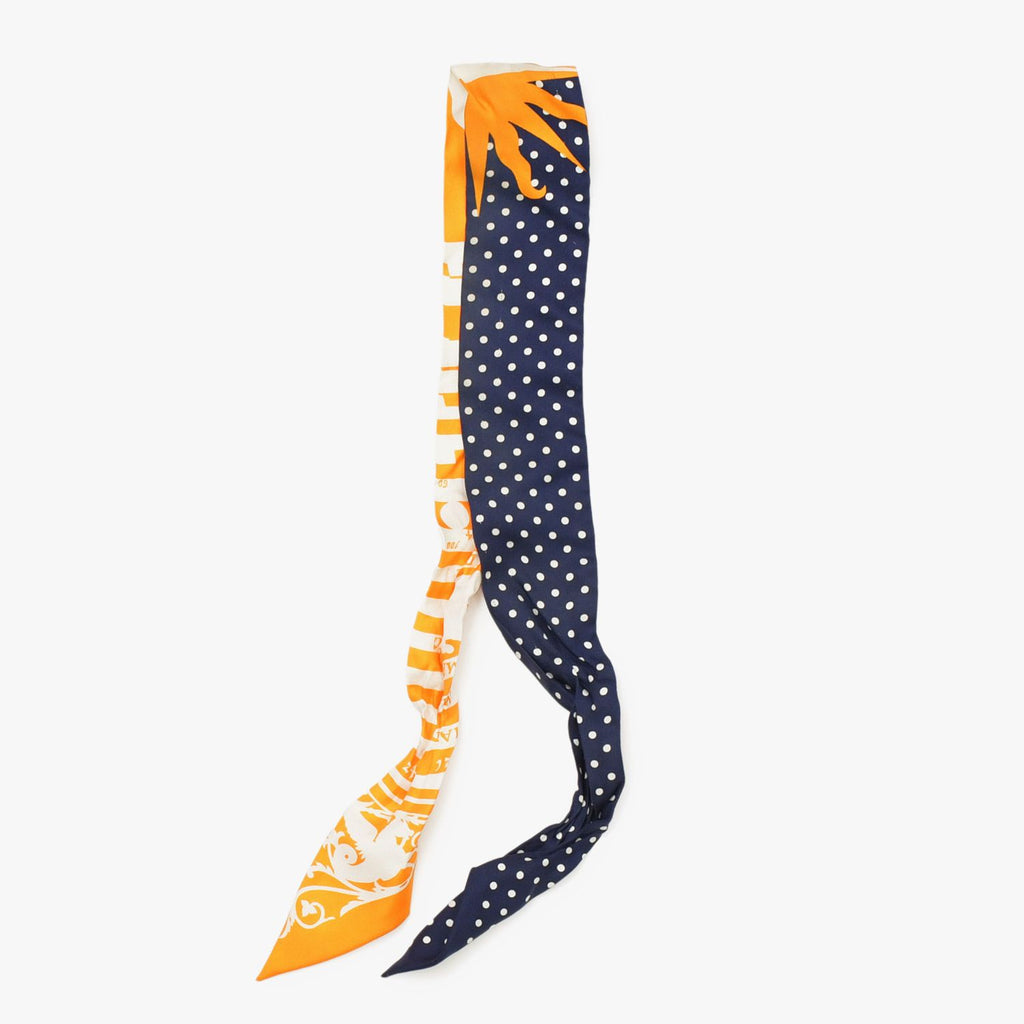 Hermes Twilly Astrology Dot Orange Navy Scarf — view 2