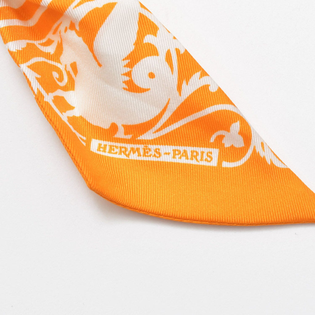 Hermes Twilly Astrology Dot Orange Navy Scarf — view 3