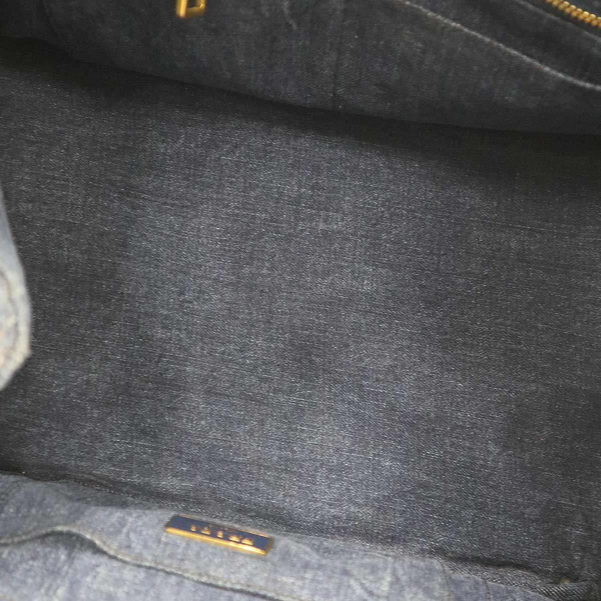 Prada Canapa Denim Handbag Indigo Blue — view 6