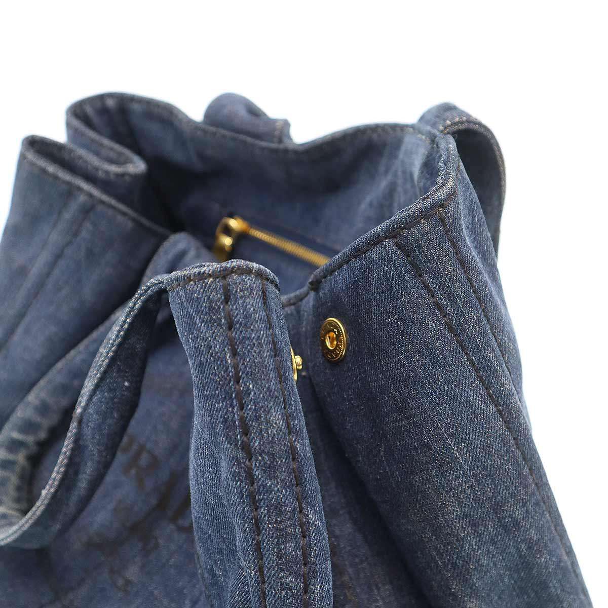 Prada Canapa Denim Handbag Indigo Blue — view 7