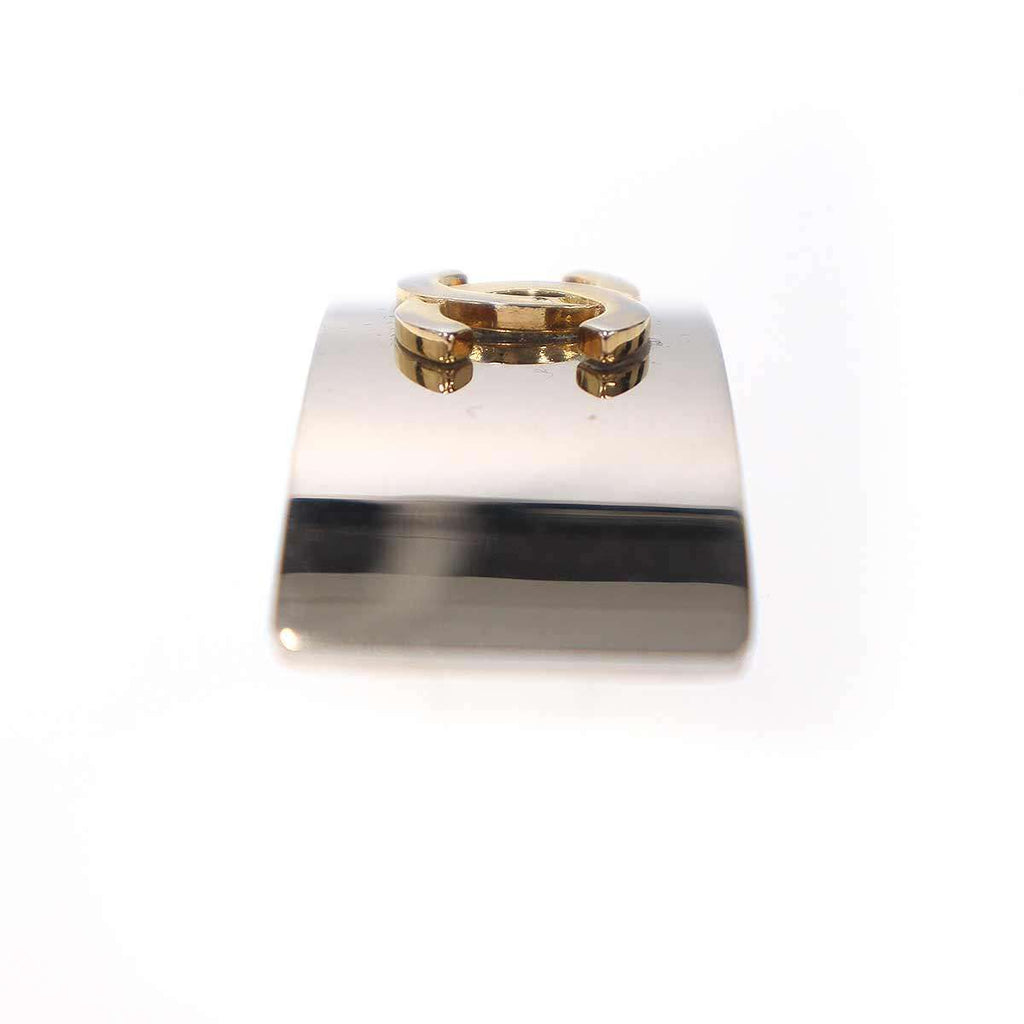 Chanel CC Logo Metal Barrette Silver — view 3