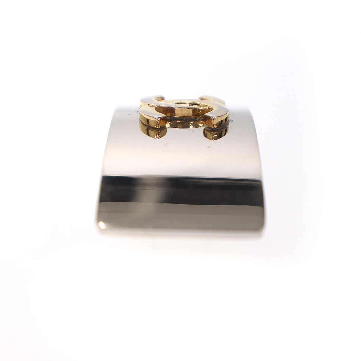 Chanel CC Logo Metal Barrette Silver — view 3