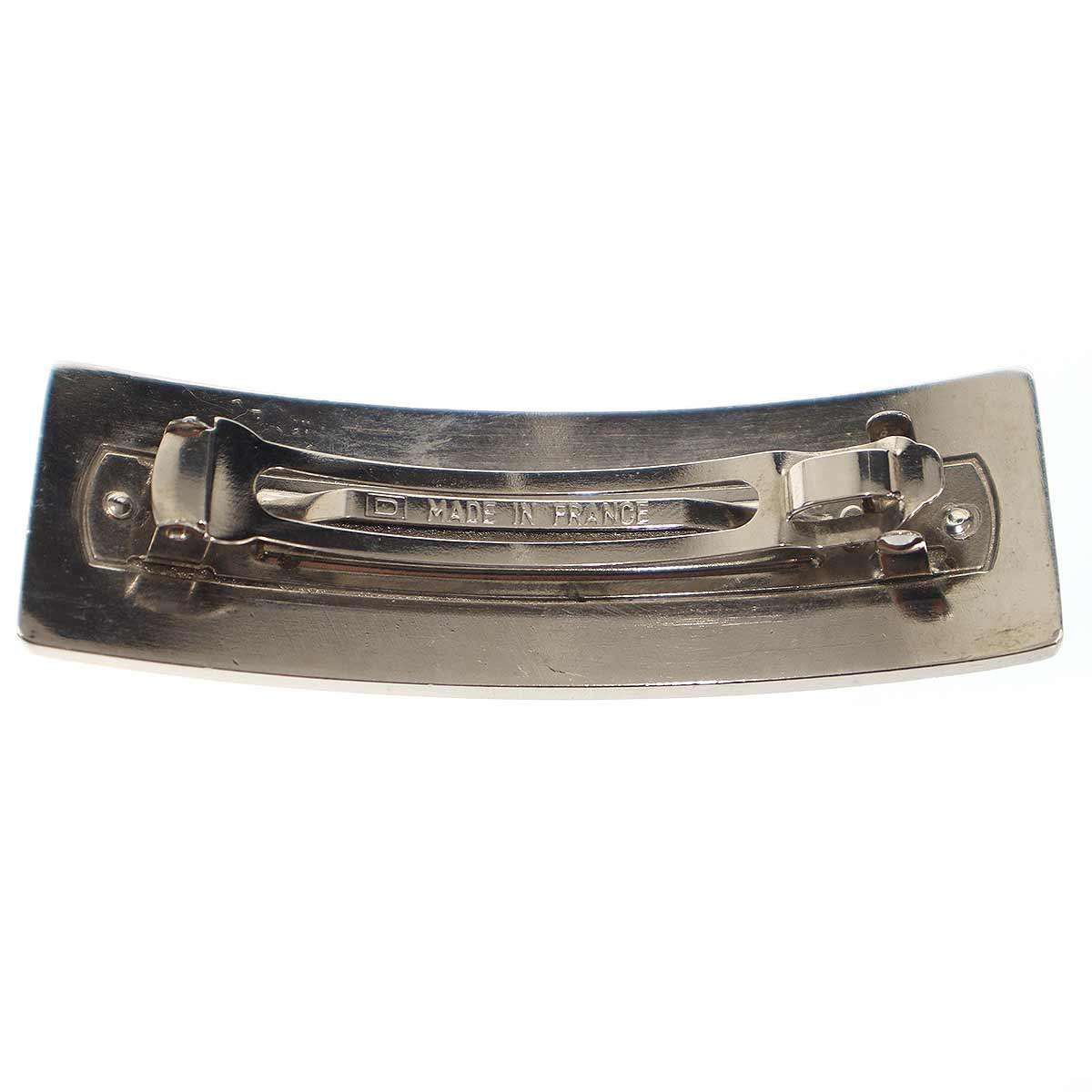 Chanel CC Logo Metal Barrette Silver — view 2
