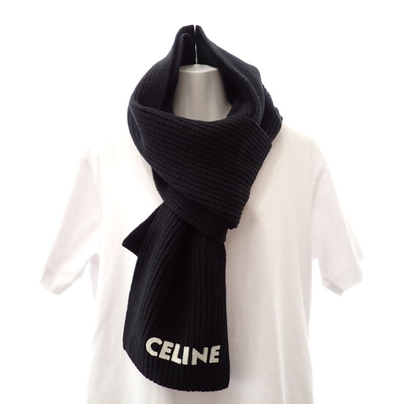 Celine Knit Scarf Wool Black