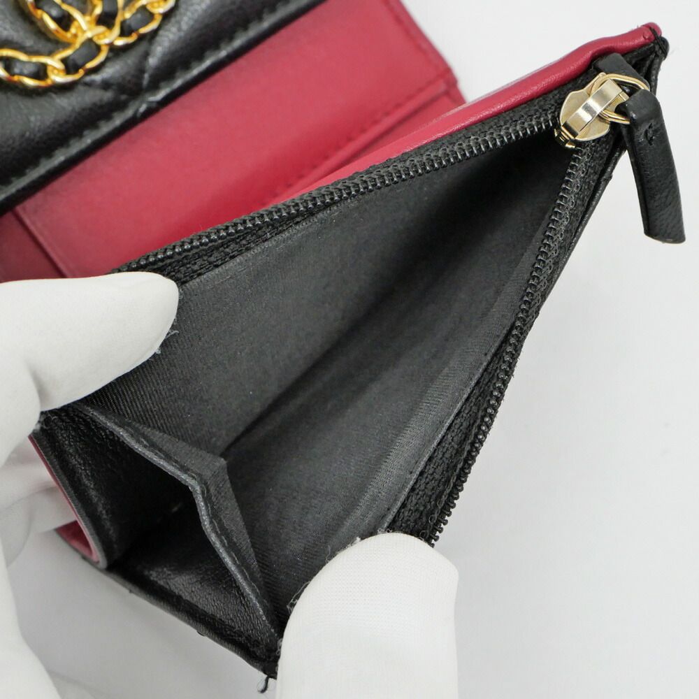 Chanel 19 Small Flap Wallet Black Lambskin Leather Trifold — view 8