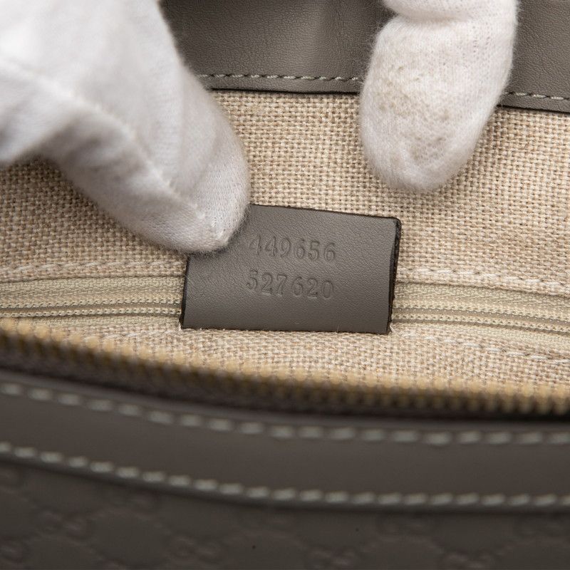Gucci Micro Guccissima 2-Way Shoulder Bag Gray Leather — view 6