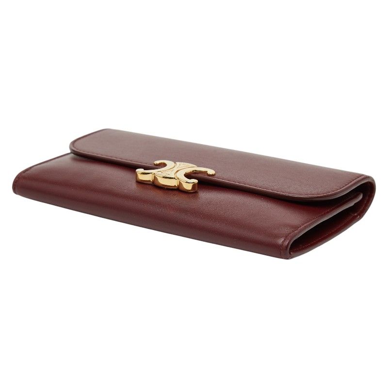 Celine Triomphe Wine Red Gold Leather — view 4