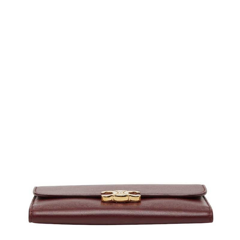 Celine Triomphe Wine Red Gold Leather — view 3