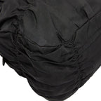 Prada Gather Logo Tote Shoulder Bag 2-Way Black Nylon Leather — view 5