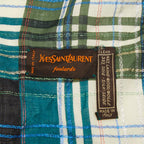 Saint Laurent Yves Large Check Shawl Multicolor Wool Silk — view 3
