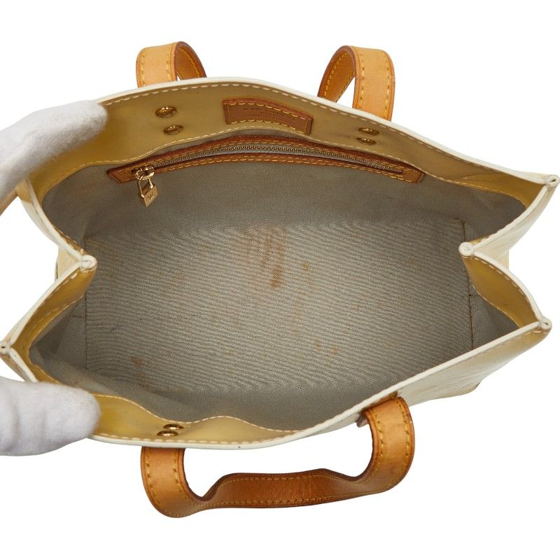 Louis Vuitton Monogram Vernis Reed PM Beige Patent Leather Handbag — view 9