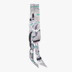Hermes Twilly Horseback Equipment Gray Multicolor Scarf