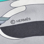 Hermes Twilly Horseback Equipment Gray Multicolor Scarf — view 6