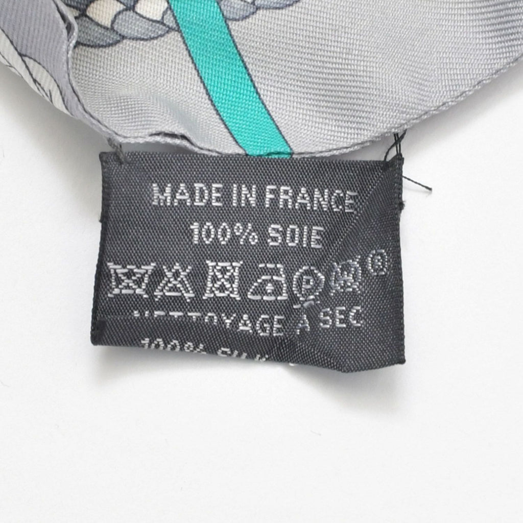 Hermes Twilly Horseback Equipment Gray Multicolor Scarf — view 5