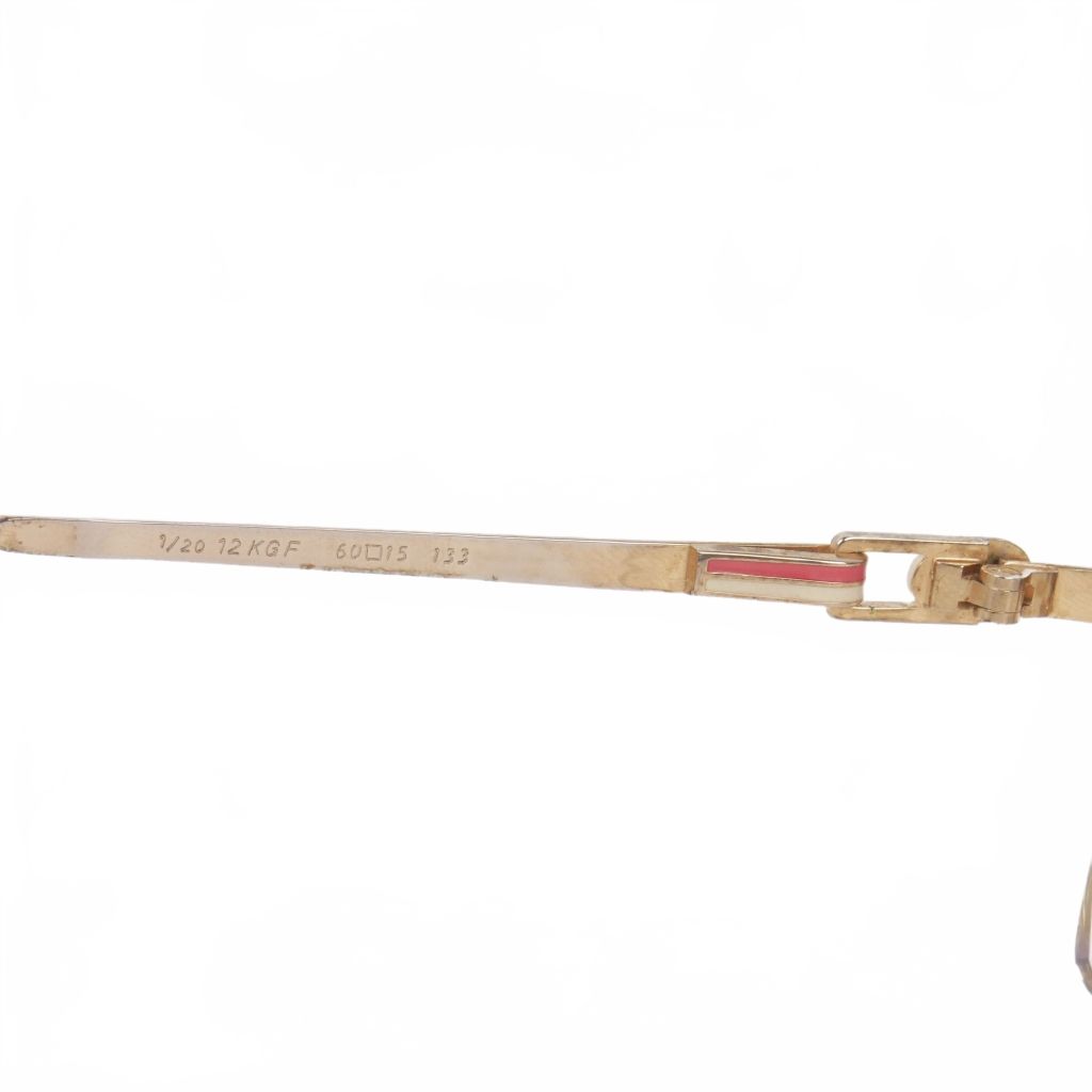 Saint Laurent Yves Rimless Vintage Sunglasses Gold — view 6