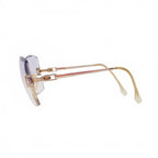 Saint Laurent Yves Rimless Vintage Sunglasses Gold — view 3