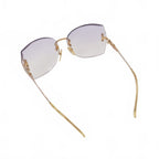 Saint Laurent Yves Rimless Vintage Sunglasses Gold — view 4