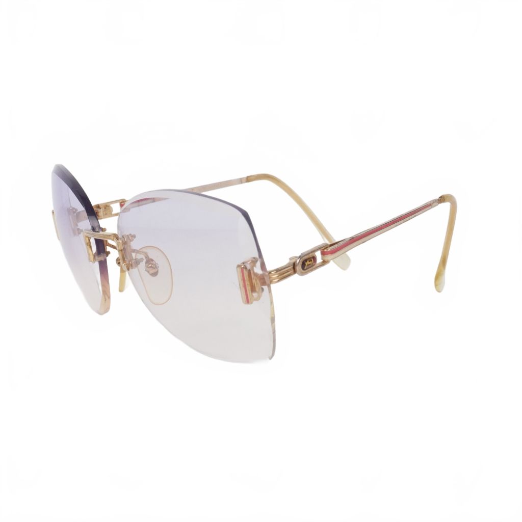 Saint Laurent Yves Rimless Vintage Sunglasses Gold — view 2