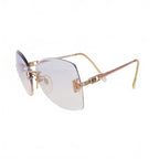 Saint Laurent Yves Rimless Vintage Sunglasses Gold — view 2