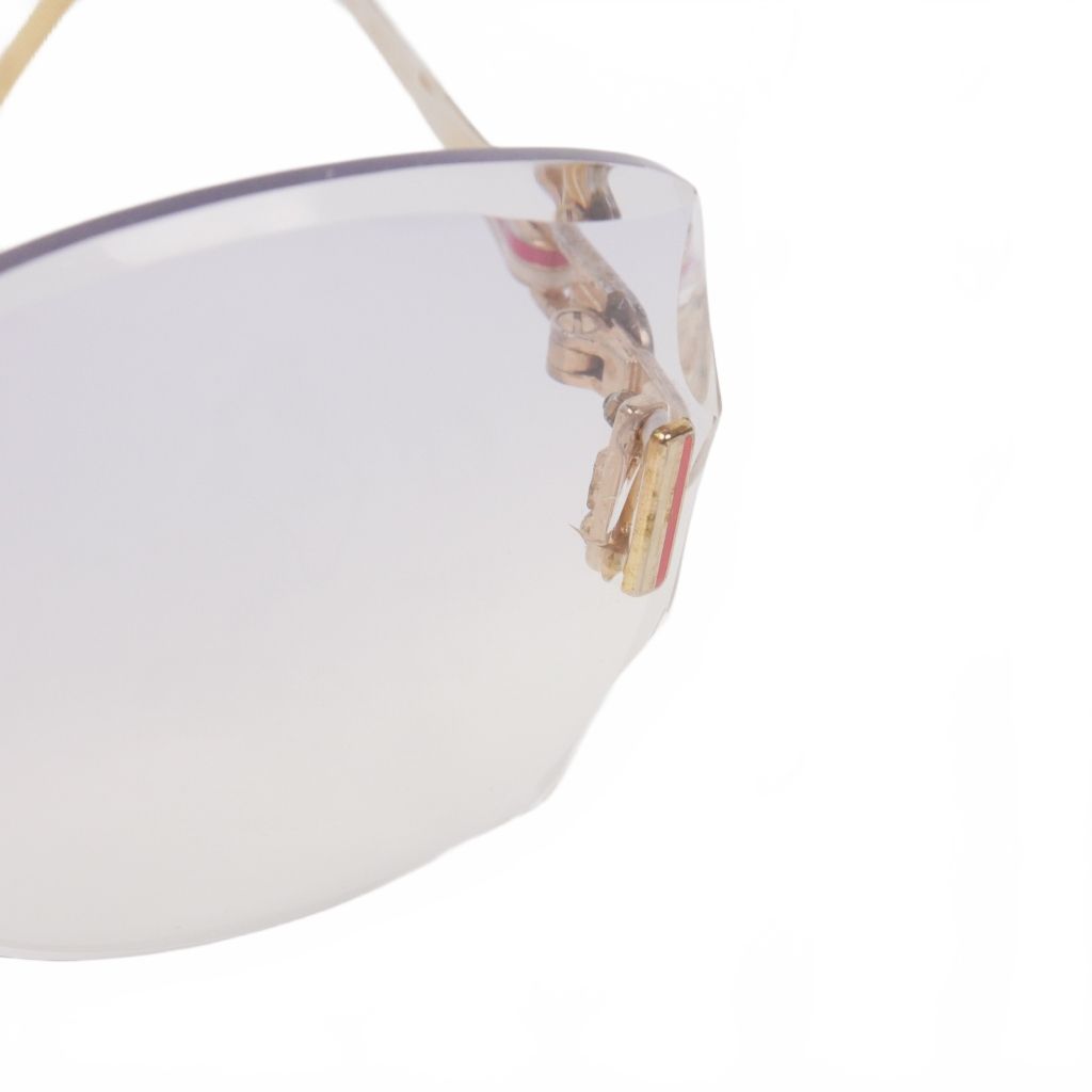 Saint Laurent Yves Rimless Vintage Sunglasses Gold — view 7