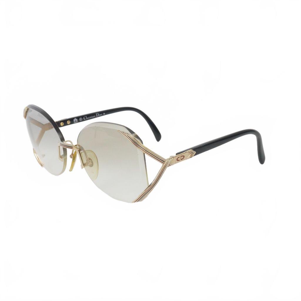 Dior Vintage Rimless Sunglasses Gradient Lens Gold — view 2