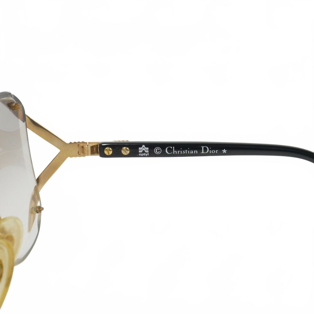 Dior Vintage Rimless Sunglasses Gradient Lens Gold — view 4
