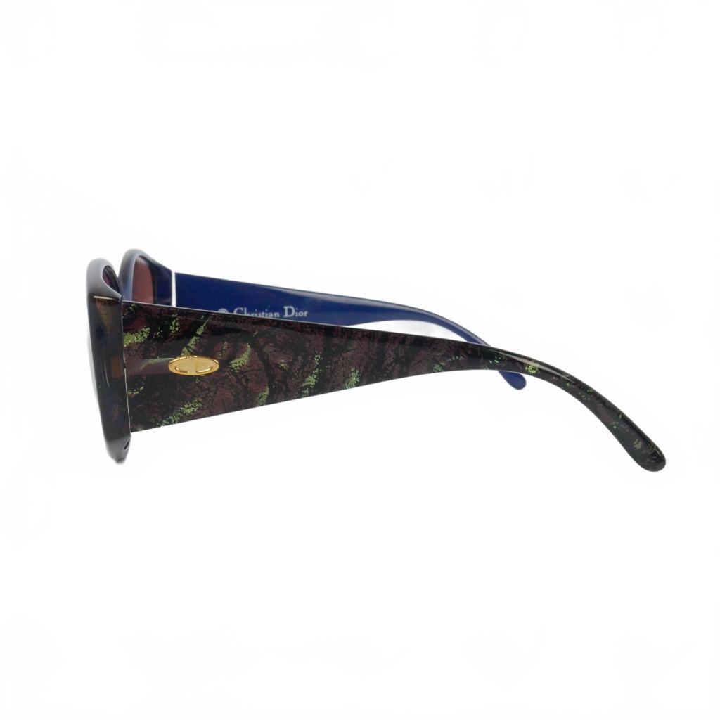 Dior Vintage Sunglasses Self Frame Marble Pattern Blue