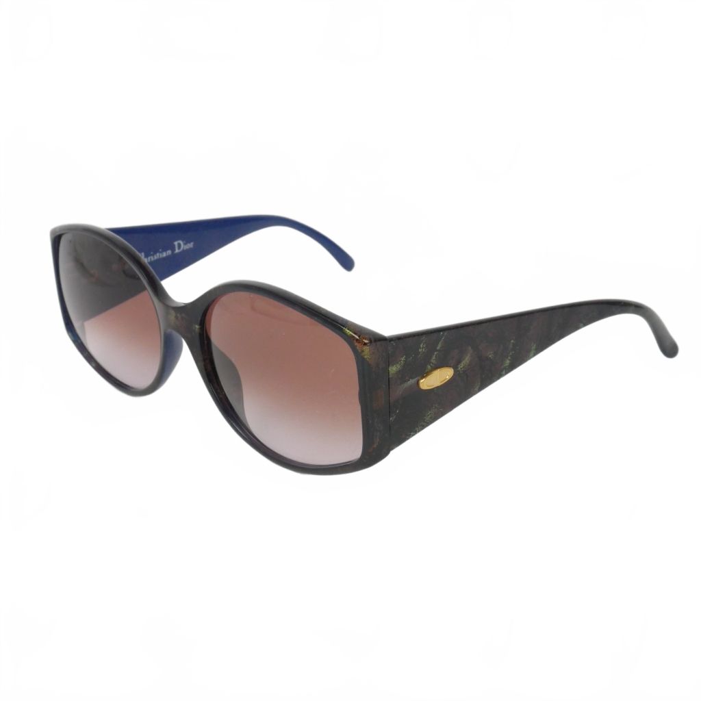 Dior Vintage Sunglasses Self Frame Marble Pattern Blue