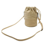 Bottega Veneta Intrecciato Shoulder Bag Crossbody Drawstring Leather Beige — view 2