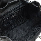 Prada Triangle Logo Backpack Studs Nylon Leather Nero Black — view 6