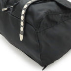 Prada Triangle Logo Backpack Studs Nylon Leather Nero Black — view 3