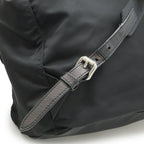 Prada Triangle Logo Backpack Studs Nylon Leather Nero Black — view 5