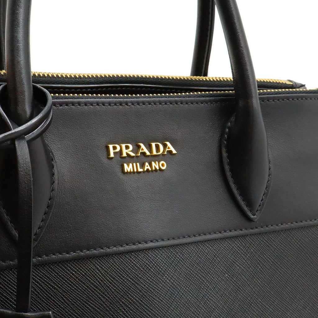 Prada Paradigm 2-Way Shoulder Bag Saffiano Leather Nero Black Gold — view 9