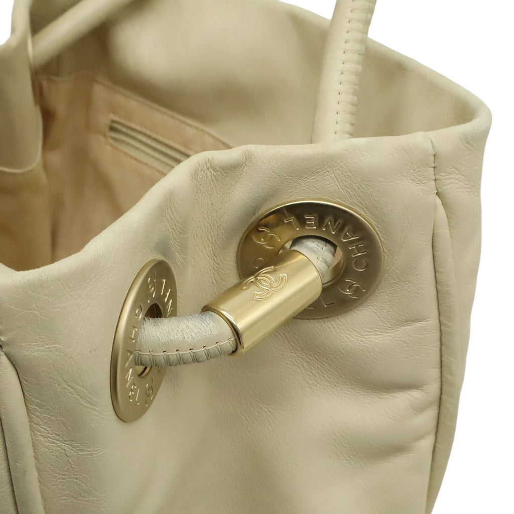 Chanel Camellia Logo Tote Shoulder Leather — view 6