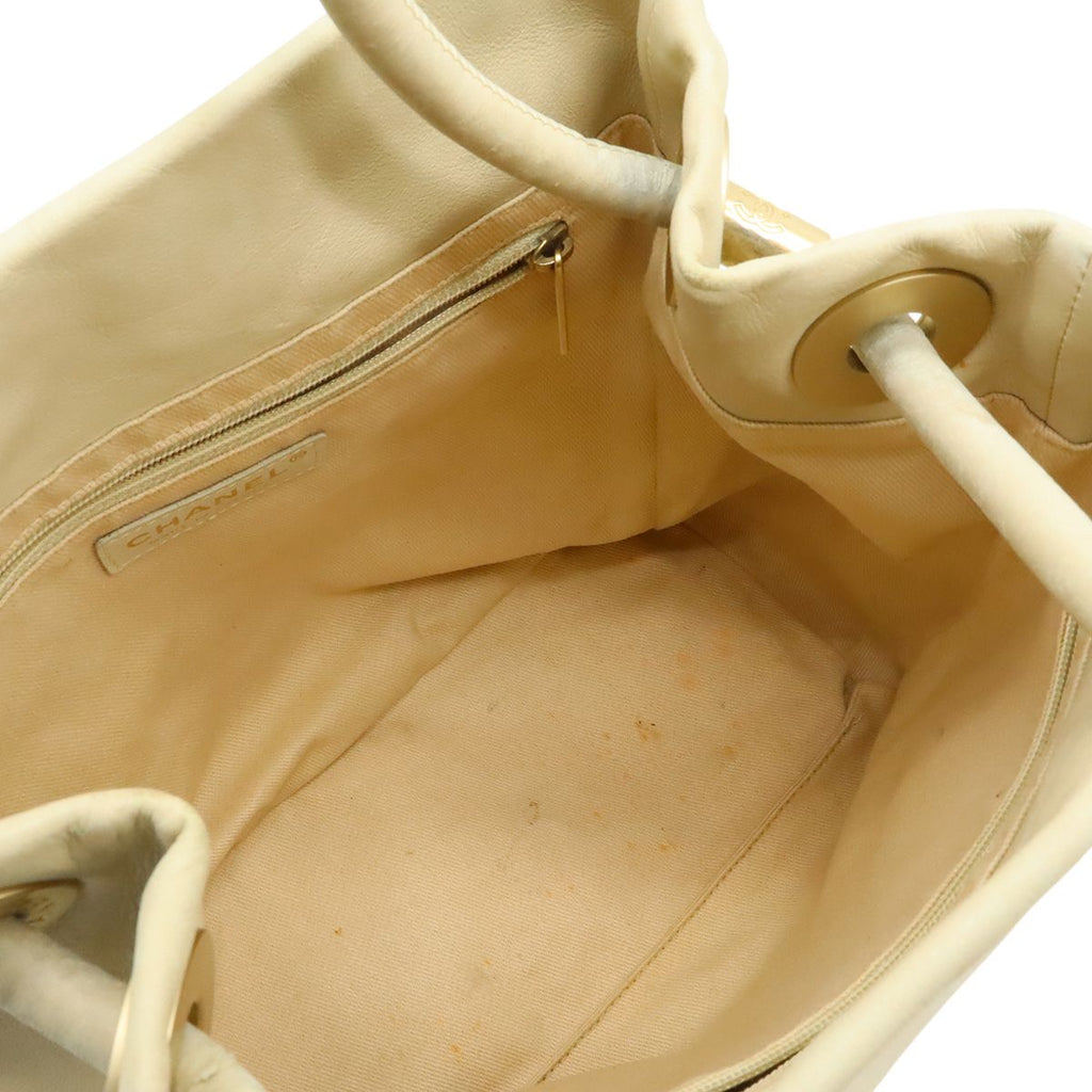 Chanel Camellia Logo Tote Shoulder Leather — view 5