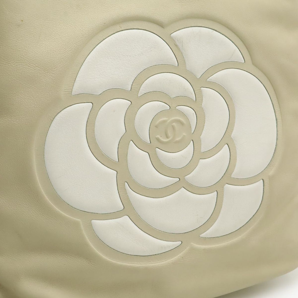 Chanel Camellia Logo Tote Shoulder Leather — view 9