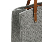 Gucci Diamante Tote Shoulder Bag Felt Wool Leather Gray Brown — view 6