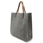Gucci Diamante Tote Shoulder Bag Felt Wool Leather Gray Brown — view 2